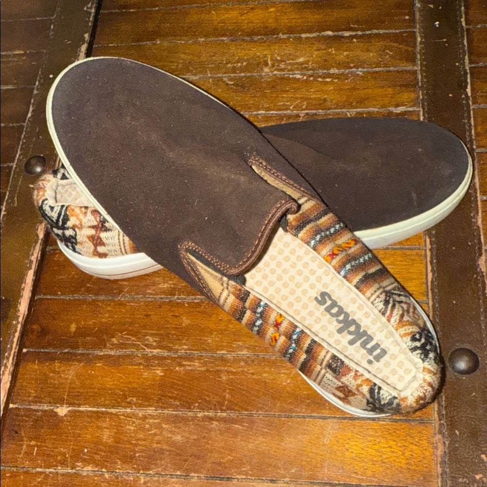 Inkkas Brown and Patterned Slip-On Sneakers